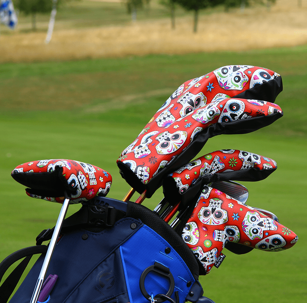 Red Skulls headcovers