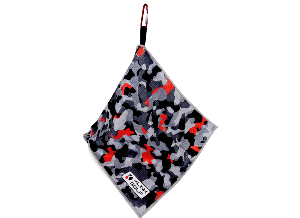 Black camo golf towel