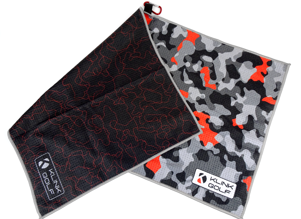 Black camo golf towel