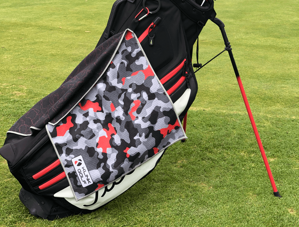 Black camo golf towel