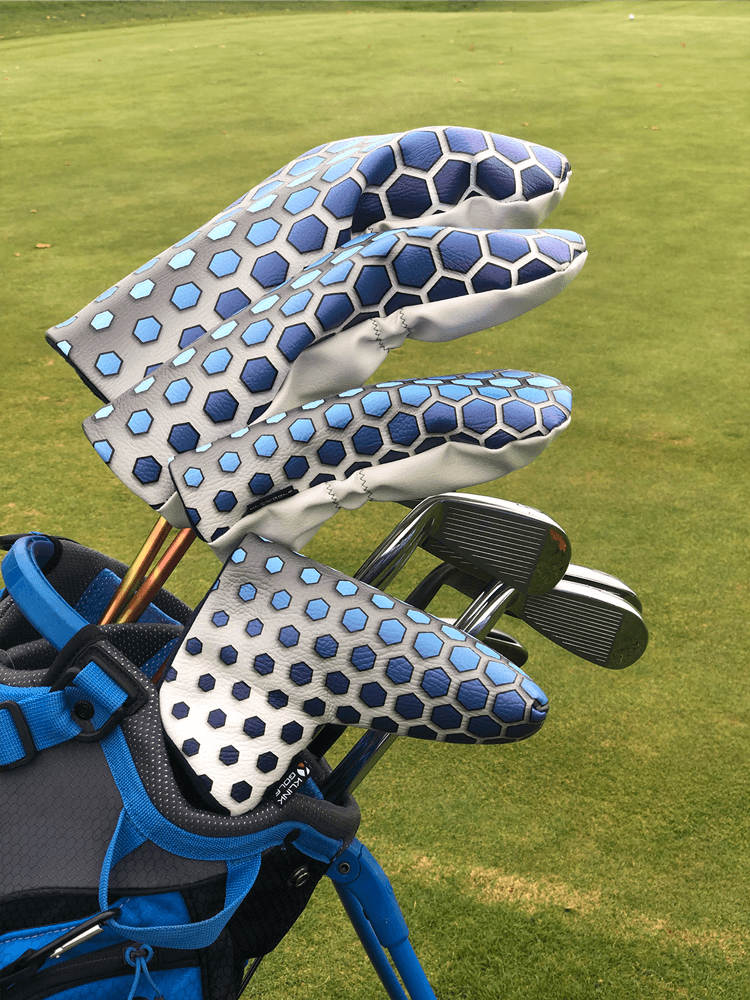 Blue hex headcovers