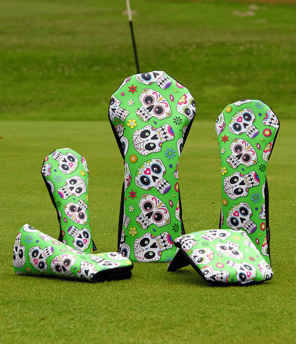 Green Skulls hybrid headcover