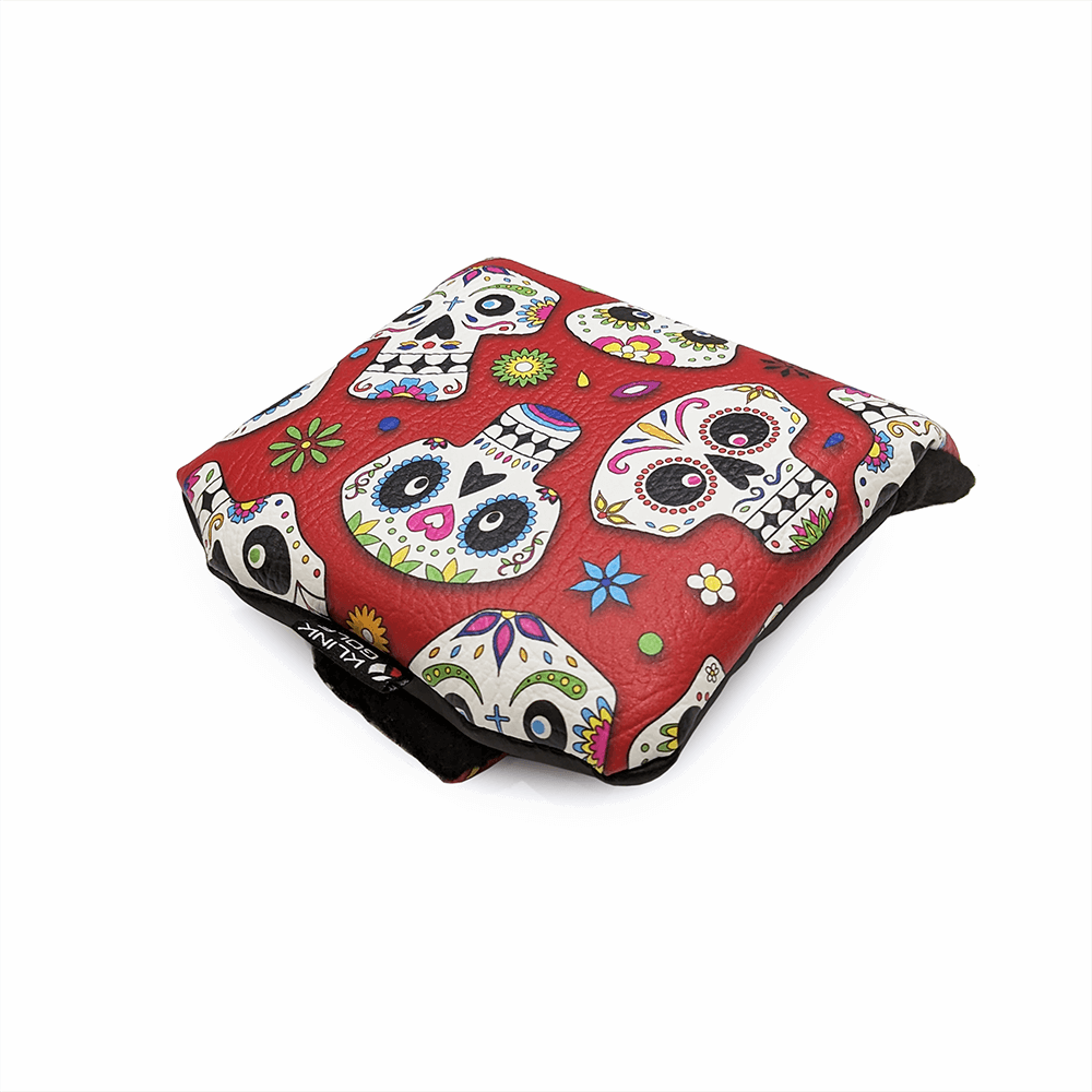 Red Skulls mallet putter headcover