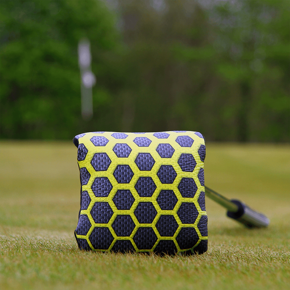 Yellow hex mallet putter headcover